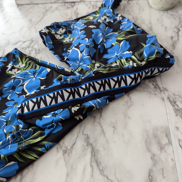 Michael Kors Floral One Piece Swimsuit Cut Out One Shoulder size 8 - Picture 3 of 9